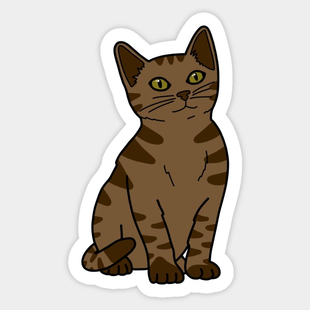 Brown Tabby Cat Sticker by Kelly Louise Art